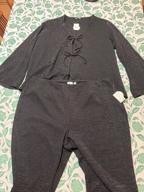 Women's Cato Black Shimmery Black Set